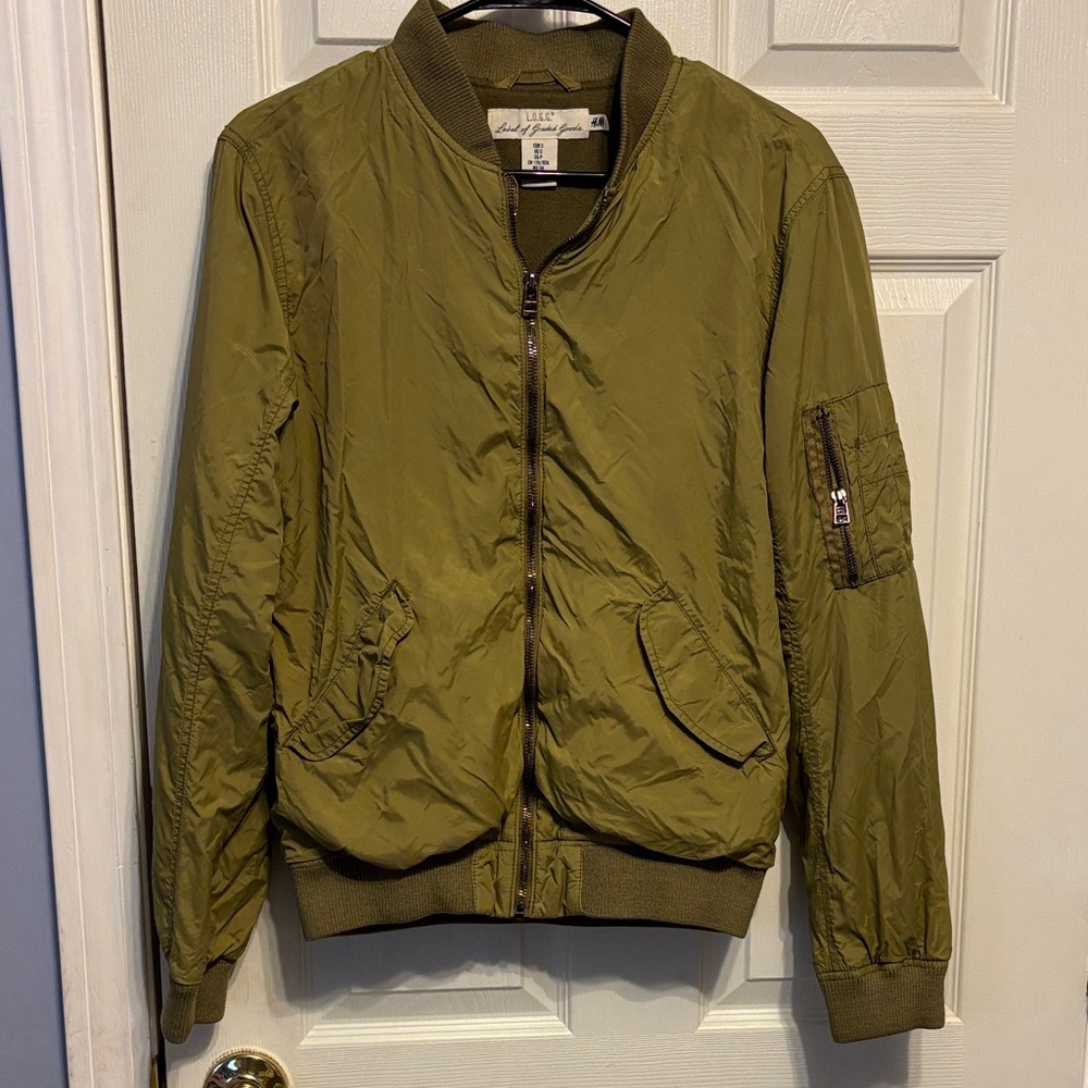 Men’s Olive Green Bomber Jacket Small